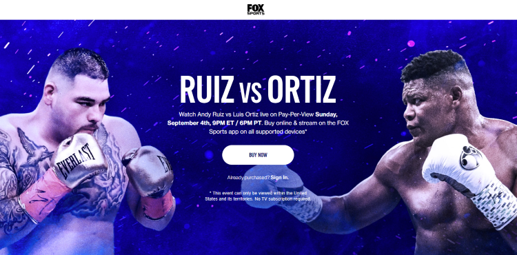 how to broadcast the Andy Ruiz Jr vs Luis Ortiz PPV event on Firestick, Android, or any streaming device.