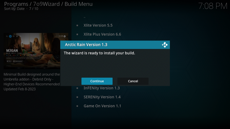 When Kodi restarts, the Arctic Rain Kodi build can be accessed from the home screen.