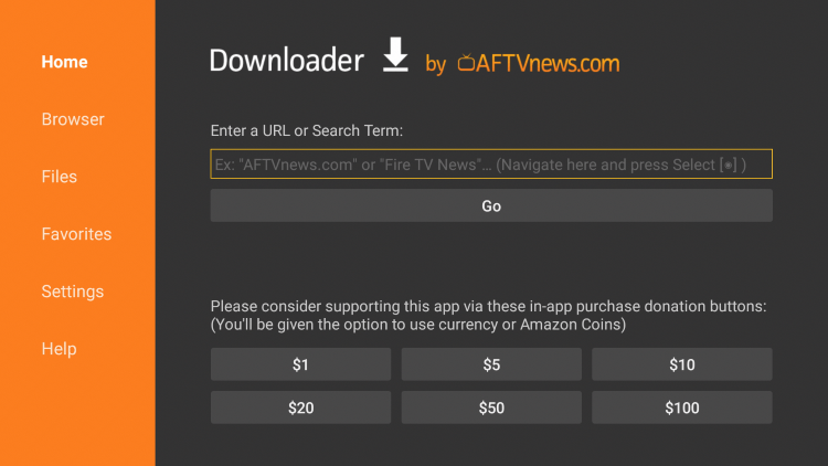 Subsequent to uploading the Downloader app, follow the steps below to install Thop TV Software Package on Firestick.