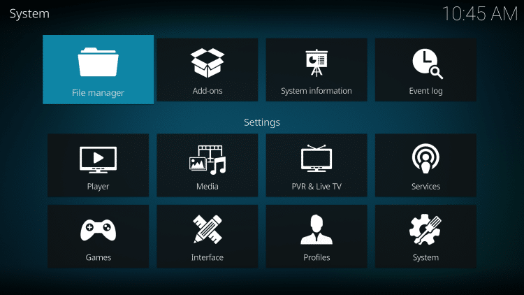 Following that, click the back button on your remote and select File manager.