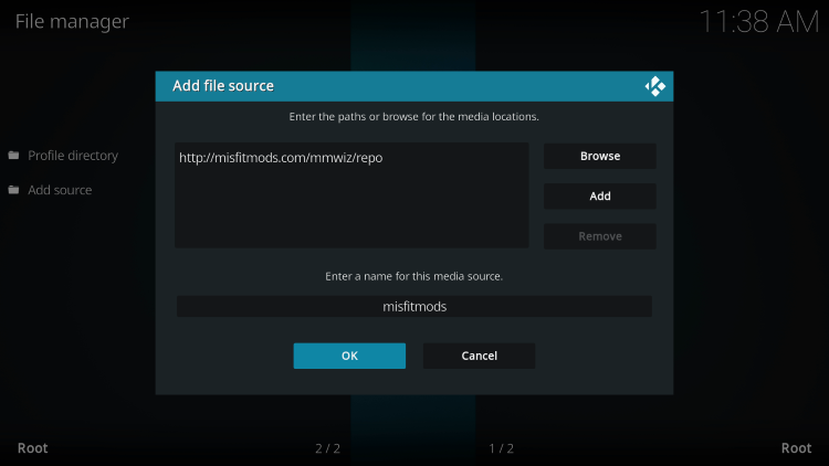 Now, wait for the Misfit Mods Kodi build to download and install.