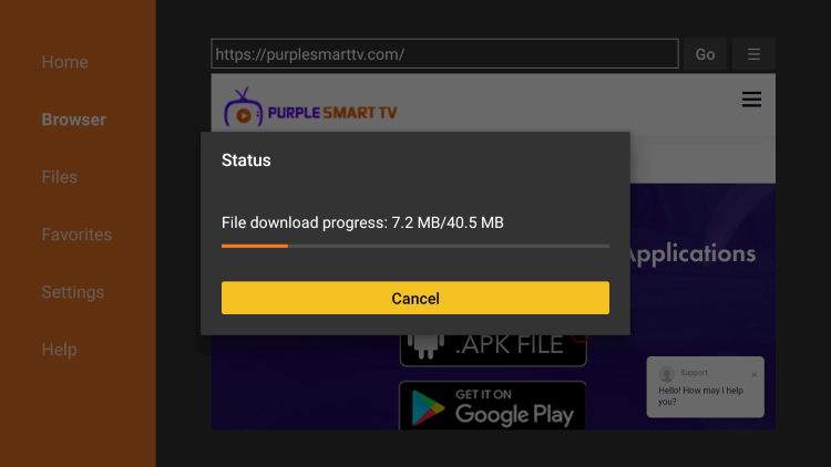 Wait for the violet iptv app to download
