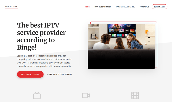 IPTV Tune is a great addition to our list with a huge selection of international channels and more.